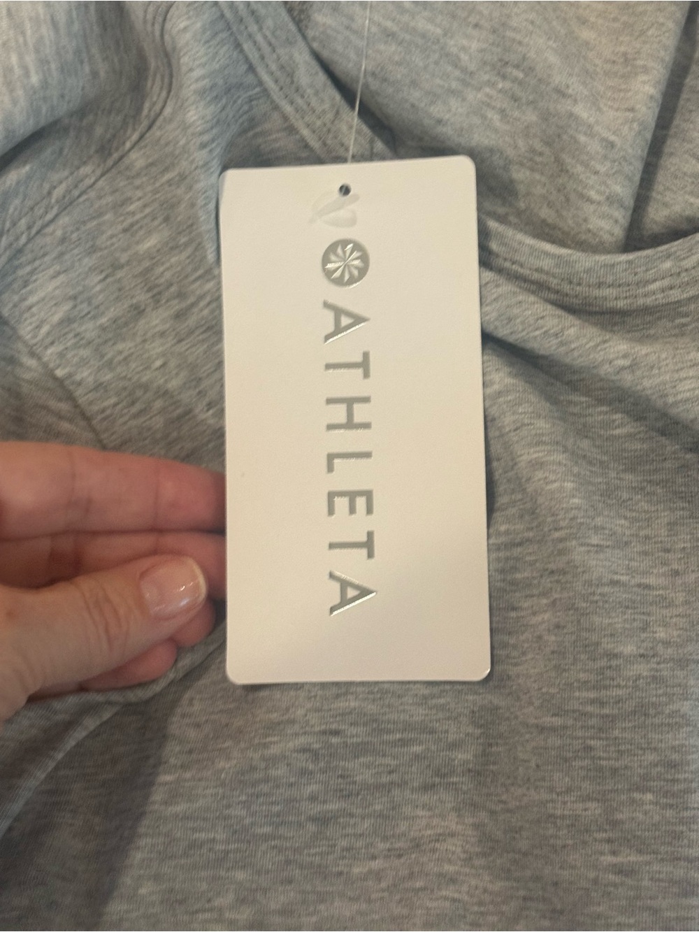 NWT Athleta Essential Top Gray Long Sleeve Supima Cotton Stretch Tee XXS - Picture 6 of 7